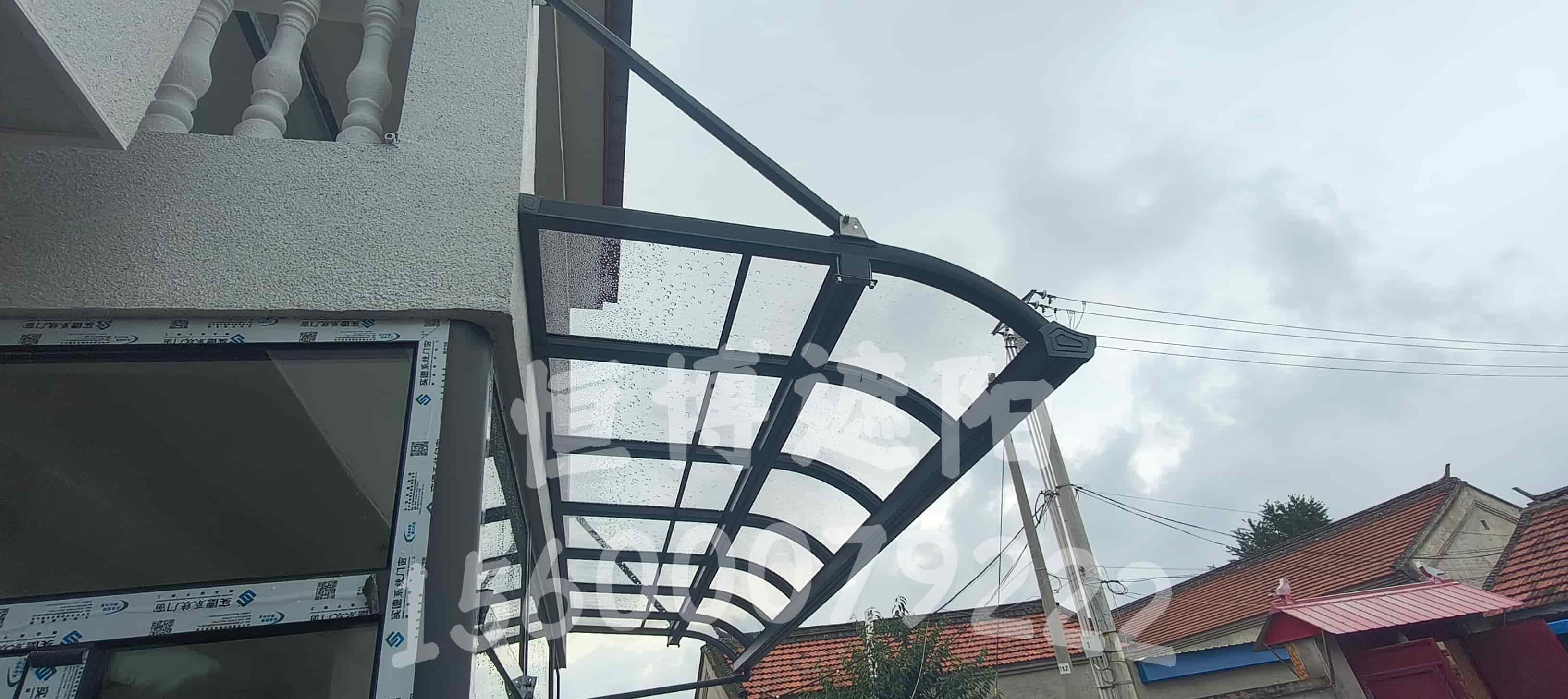 案例展示 - 铝合金耐力板雨棚 - 北京市顺义区北府村农村自建房