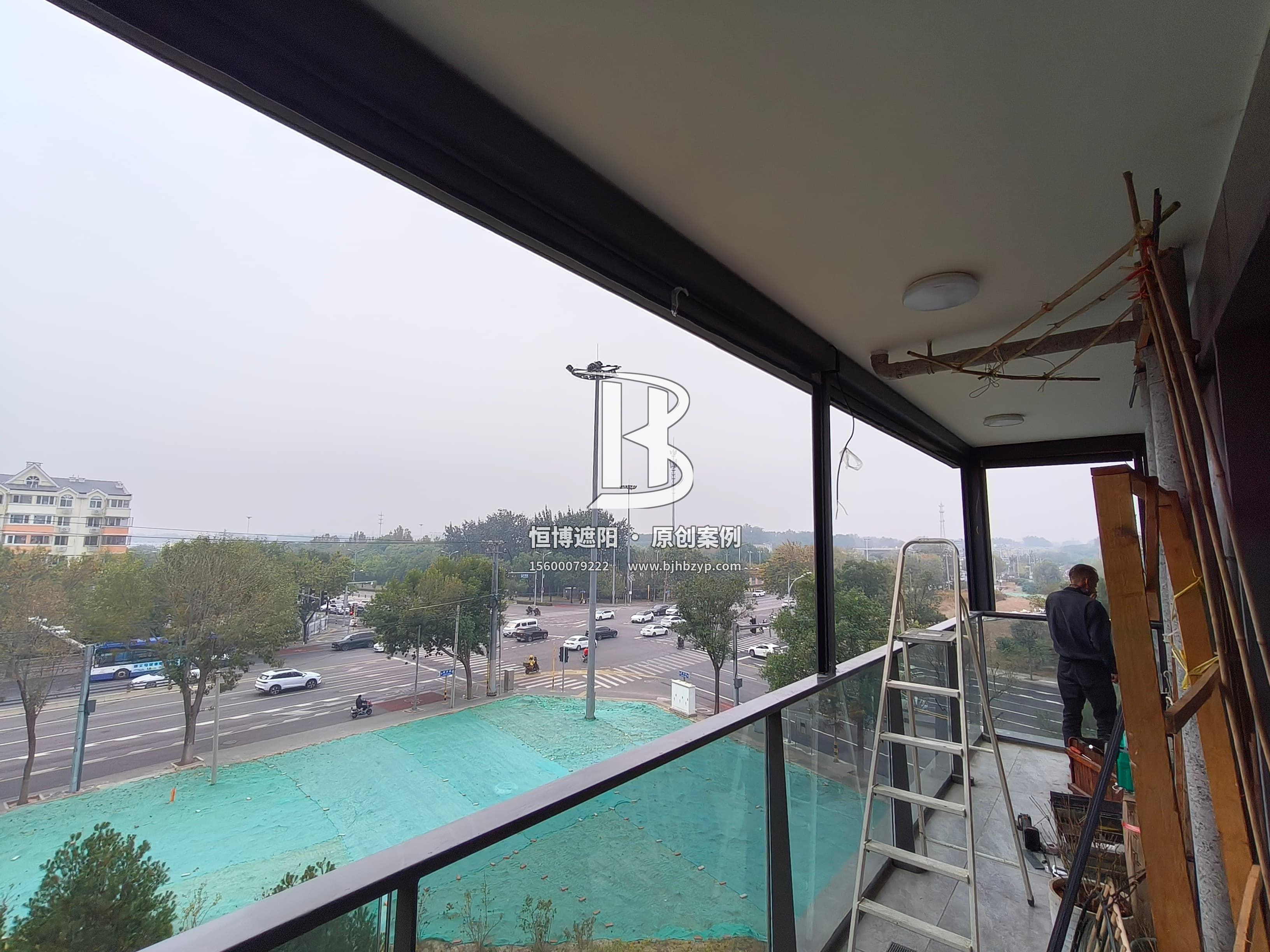 案例展示 - 阳台电动防风卷帘 - 顺义璞瑅润府小区-恒博遮阳
